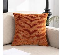 Grande Housse De Coussin Carrée Rectangulaire En Tissu Jacquard à Poils CoupéS, Housses Oreiller DéCorative, Taie D'Oreiller D'Appoint Moderne for Canapé, Fauteuil, Salon(Orange,30x60 cm (2pcs))