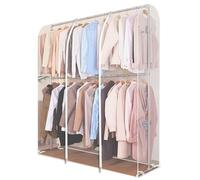 Grande housse de portant à vêtements - Hauteur : 2 m - Transparent/translucide - Avec fermeture éclair - Étanche à la poussière - Protection pour cintre - A _ 180 x 50 x 180 cm