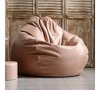 Grande housse de pouf en similicuir imperméable pour une utilisation en extérieur - Pas besoin de remplissage - Solution d'assise confortable et élégante