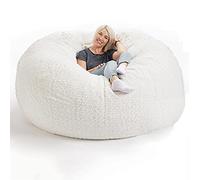 Grande housse de pouf géant rempli de mousse lavable en machine, grande housse de canapé-lit rond, douce et moelleuse pour salon, 1,5 m