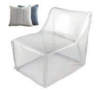 Grande housse de pouf transparent, organiseur de rangement de jouets en peluche pour lit, canapé, chambre à coucher, sol, salle de lecture pour adultes et
