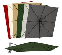 Grande housse d'ombrage rectangulaire de 3 x 4 m pour parasol de jardin et terrasse - Tissu durable et résistant aux intempéries - Vert