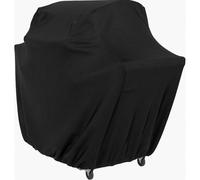 Grande housse noire pour barbecue à gaz d'extérieur, résistante aux intempéries et durable.