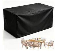 Grande housse pour meubles de jardin 330x120x70cm Imperméable 420D Oxford ,Rectangulaire Couverture Table Basse Extérieur,Anti-UV avec Boucle Coupe-Vent et Cordon de Serrage