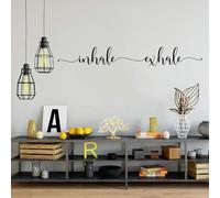 Grande inhalation Exhalation Yoga Studio Autocollant Mural Zen Méditation Relaxation Citations Inspirantes Art Autocollant Mural Chambre Décoration