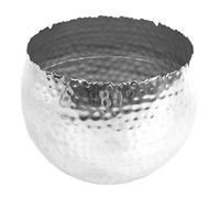 Grande Jardinière en Métal en Forme de Feuille, Argent., 22cm x 17cm
