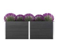 Grande jardinière extérieure pour balcon - Jardinière surélevée de jardin - 250 x 100 x 91 cm - WPC - Gris - Solution idéale pour un jardinage peu encombrant et des plantes saines