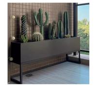 Grande jardinière rectangulaire en métal avec séparateur - Lit de jardin surélevé pour cafés et magasins de thé au lait, améliore l'image du magasin, 100 x 30 x 40 cm