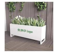 Grande jardinière rectangulaire en métal avec séparateur - Lit de jardin surélevé pour cafés et magasins de thé au lait, améliore l'image du magasin, 100 x 30 x 40 cm