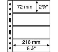 Leuchtturm Pochettes plastiques GRANDE, avec 4 Bandes horizontales, transparent