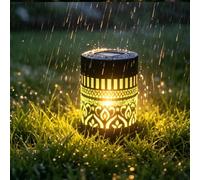 Grande lampe de projection solaire à motif mandala, lampe de sol en maille de fer forgé, lumière décorative pour extérieur, chambre, balcon, patio, cour, lumière d'ambiance pour jardin, couloir, pelou
