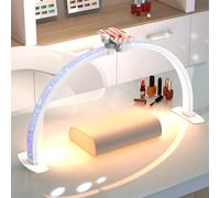 Grande lampe professionnelle en demi-lune pour bureau à ongles avec support de téléphone, lampe arche de 73,7 cm pour nail tech, lampe de bureau pour manucure, salon, lampe de manucure avec