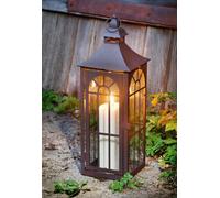 grande lanterne en métal & verre, 45 cm de haut, lanterne de jardin, lanterne en métal, lanterne à suspendre, photophore, lanterne à bougie, décoration de jardin pour l'extérieur