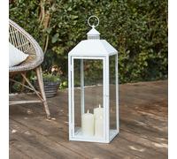 Grande Lanterne Extérieure Blanche Arcachon avec Bougies TruGlow® et Télécommande