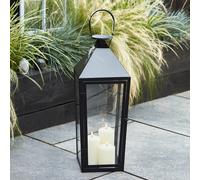 Grande Lanterne Extérieure Noire Cairns avec Bougies TruGlow®
