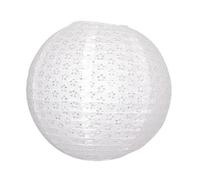 Grande Lanterne Japonaise Blanche Effet Dentelle, diam. 50 cm, Lampion Boule Papier, à Suspendre