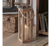 Grande Lanterne Salcombe en Bois de 42 cm avec Bougie TruGlow®
