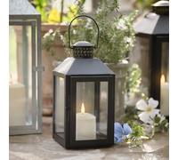 Grande Lanterne Seaton en Métal Noir avec Bougie LED TruGlow®