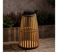 Grande Lanterne Solaire en Bois Ajouré