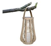Grande lanterne solaire en rotin extérieur, lampes suspendues extérieures Lumières solaires en rotin,Lumières extérieures Lumières solaires naturelles | Lanterne en rotin vintage portable pour