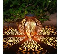 Grande Lanterne Solaire Jardin Décoration Extérieur Étanche Luminaire Solaire Patio Décoratif Métal Lampe de Patio