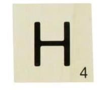 Grande lettre en bois façon scrabble 10 cm Lettre