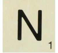 Grande Lettre En Bois Façon Scrabble 10 Cm Lettre N