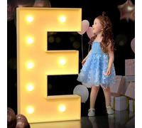 Grande Lettre Lumineuse De Chapiteau, Lettres Lumineuses De Chapiteau, Lettres De Chapiteau Géantes en Mosaïque pour Les Anniversaires, Les Mariages, Les Anniversaires De Bébé, E, 100cm