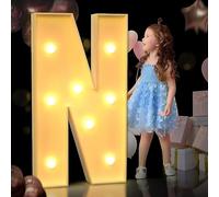 Grande Lettre Lumineuse De Chapiteau, Lettres Lumineuses De Chapiteau, Lettres De Chapiteau Géantes en Mosaïque pour Les Anniversaires, Les Mariages, Les Anniversaires De Bébé, N, 100cm