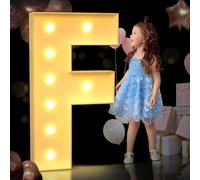 Grande Lettre Lumineuse De Chapiteau, Lettres Lumineuses De Chapiteau, Lettres De Chapiteau Géantes en Mosaïque pour Les Anniversaires, Les Mariages, Les Anniversaires De Bébé, F, 100cm