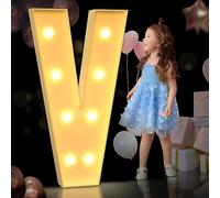 Grande Lettre Lumineuse De Chapiteau, Lettres Lumineuses De Chapiteau, Lettres De Chapiteau Géantes en Mosaïque pour Les Anniversaires, Les Mariages, Les Anniversaires De Bébé, V, 100cm