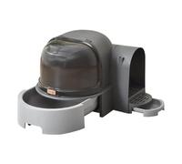 Grande litière pour chat avec tiroir extractible, bac à litière fermé avec protection pour chats d'intérieur, 60 x 53 x 43 cm, gris