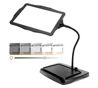 Grande loupe 10x avec lumière et Support, 50 Perles LED, luminosité réglable, col de Cygne, Lampe de Bureau, Grande loupe pour la Lecture, la Couture, Les travaux manuels