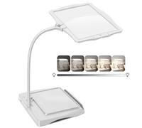 Grande loupe 10x avec lumière et Support, 50 Perles LED, luminosité réglable, col de Cygne, Lampe de Bureau, Grande loupe pour la Lecture, la Couture, Les travaux manuels