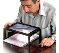 Grande Loupe 3x mains libres pleine page loupe de format A4 avec lumière LED pour lecture
