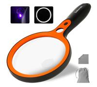 Grande loupe avec 36 LED, 10 x, 20 x, 45 x, loupe éclairée de poche avec 1 lumière UV pour les personnes âgées, lecture, inspection, pièces de monnaie, exploration de travail rapproché
