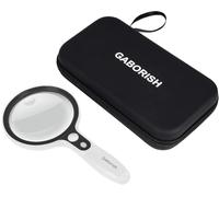 Grande loupe avec 37 LED et étui de rangement, loupe de lecture 10X 20X 45X avec 3 modes d'éclairage, sac de transport, chiffon de nettoyage pour les seniors, pour la lecture de pièces, l'inspection