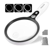 Grande loupe avec 37 lumières LED, 10x, 25x, 45x, loupe éclairée de poche avec 3 modes d'éclairage, sac de rangement, chiffon de nettoyage pour personnes âgées lisant des pièces d'inspection