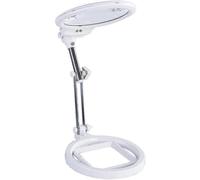 Grande loupe de bureau, loupe de table manuelle pliable 2x 6x, lampe loupe portative éclairée par LED avec support, pour la lecture, la broderie, l'exploration
