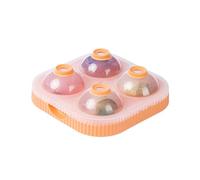 Grande machine à glaçons ronde en silicone avec couvercle facile à remplir, plateau en silicone facile à démouler, pour whisky d'été Qmv479 (orange, 17 x 7 cm)