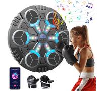 Grande Machine de Boxe Musicale Adulte, 2025 Nouvelle Boxe Mural Musique épaissie avec Gants de Boxe, 9 Modes de Vitesse et Comptage Intelligent, Music Boxing Machine pour Adultes et Enfants (S)