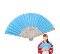 Grande main pliante en soie - Éventail en soie de bambou vintage, Pure Pai Fan Blank | Éventails chinois et japonais en bois vintage pour un rangement facile et peuvent être transportés sans tracas.