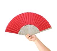 Grande main pliante en soie - Éventail en soie de bambou vintage, Pure Pai Fan Blank | Éventails chinois et japonais en bois vintage pour un rangement facile et peuvent être transportés sans tracas.