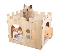 Grande maison de jeu pour lapins - Cachette en bois - Château - Maison de jeu amovible - Pour cochon d'Inde, lapin nain, rongeur - 40 x 30 x 30 cm