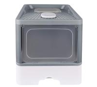 Grande Maison de Toilette Chat Pliable,Bac de Tiroir et Pelle à Litière,Portable,Bac à Litière Fermé Compartiment Inférieur Amovible pour Un Nettoyage Facile48*37 * 38cm-Gris