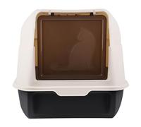 Grande Maison de Toilette Chat Pliable,Bac de Tiroir et Pelle à Litière,Portable,Bac à Litière Fermé Compartiment Inférieur Amovible pour Un Nettoyage Facile 36 * 51 * 34 cm-Noir