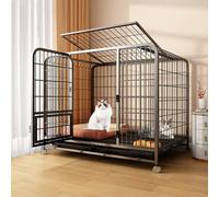 Grande maison d'extérieur pour chat avec roulettes et plateau extractible Très grande porte d'entrée pour amis félins Noir 78 x 55 x 70 cm