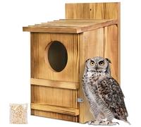Grande Maison en Bois Faite à la Main avec vis de Montage et Sac de copeaux de Bois, Assemblage Facile nécessaire (Marron, 22,9 x 36,8 cm)
