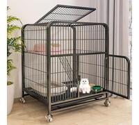 Grande maison pour chat avec bac à litière - Villa mobile en métal pour chat, cage pour chat intérieur/extérieur, niche pour chat en plein air