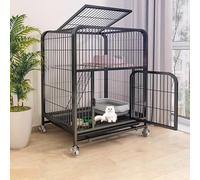 Grande maison pour chat avec bac à litière - Villa mobile en métal pour chat, cage pour chat intérieur/extérieur, niche pour chat en plein air